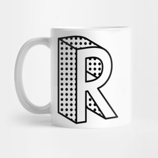 3D Ben Day Dot Isometric Letter R Mug